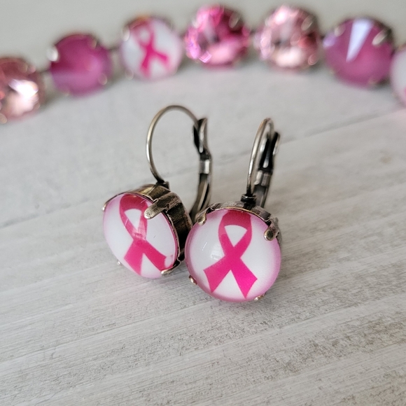 Awareness Ribbon Earrings in Antique Silver - Picture 5 of 9